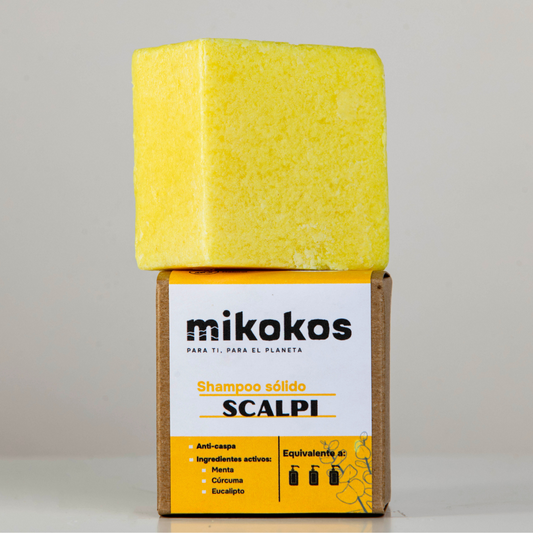 Scalpi: Shampoo en Barra Cuidado del Cuero Cabelludo con Eucalipto y Cúrcuma