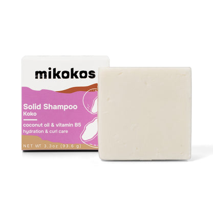 Koko: Shampoo en Barra con aceite de coco y vitamina B5, hidratación para rizos