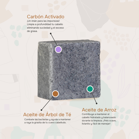 Charcoal: Shampoo en Barra Detox y Control Grasa